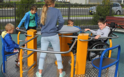 FallZone Playground Surfacing for Rotating Playground Equipment